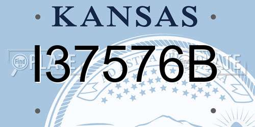 I37576B Kansas License Plate