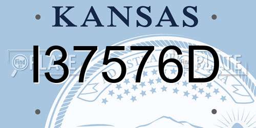 I37576D Kansas License Plate