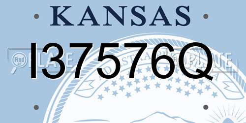 I37576Q Kansas License Plate