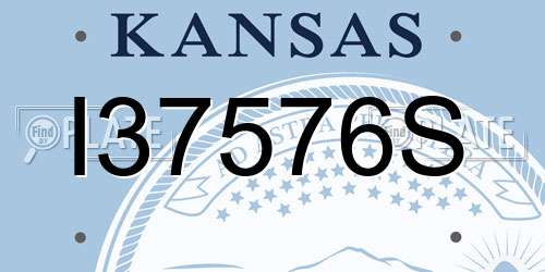 I37576S Kansas License Plate