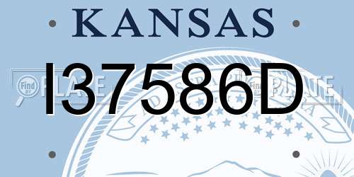 I37586D Kansas License Plate