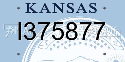 I375877 Kansas License Plate