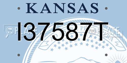I37587T Kansas License Plate