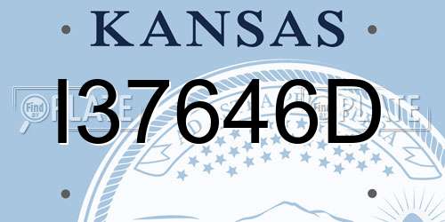 I37646D Kansas License Plate