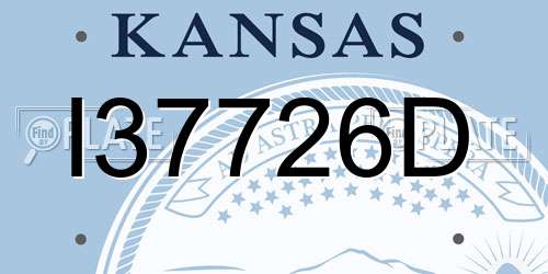 I37726D Kansas License Plate