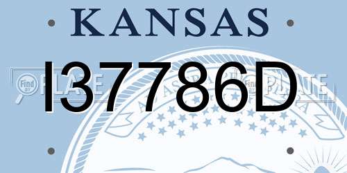 I37786D Kansas License Plate