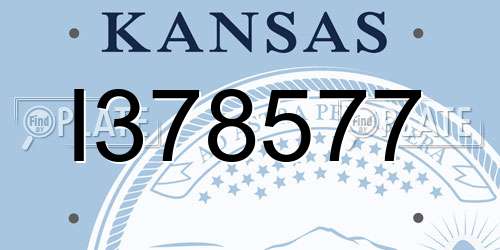 I378577 Kansas License Plate