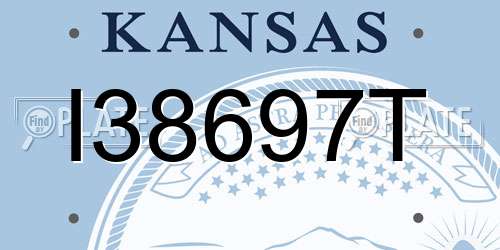 I38697T Kansas License Plate