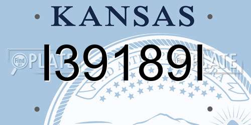 I39189I Kansas License Plate