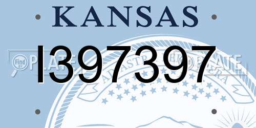 I397397 Kansas License Plate