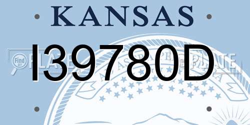 I39780D Kansas License Plate