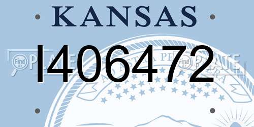 I406472 Kansas License Plate