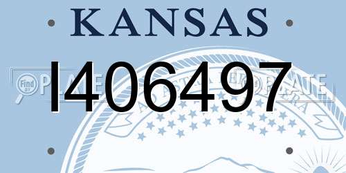 I406497 Kansas License Plate