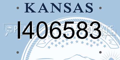 I406583 Kansas License Plate