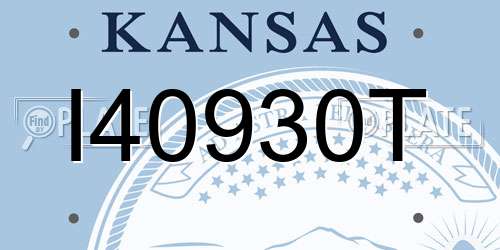 I40930T Kansas License Plate