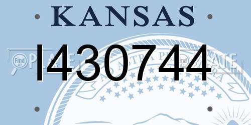 I430744 Kansas License Plate
