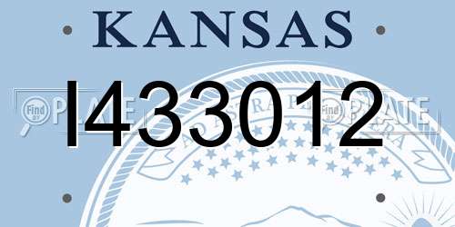 I433012 Kansas License Plate