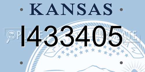 I433405 Kansas License Plate