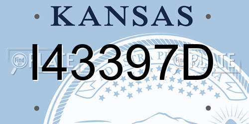 I43397D Kansas License Plate