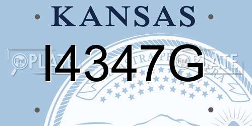 I4347G Kansas License Plate