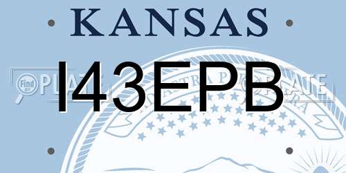 I43EPB Kansas License Plate
