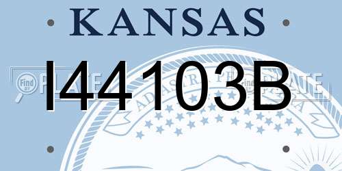 I44103B Kansas License Plate