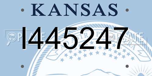 I445247 Kansas License Plate