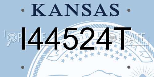 I44524T Kansas License Plate