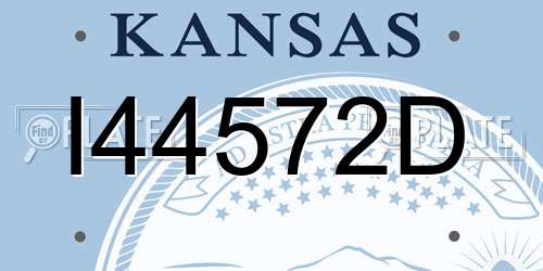 I44572D Kansas License Plate