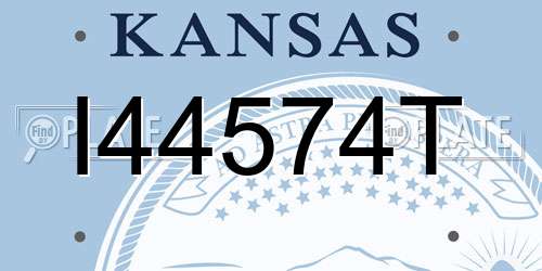 I44574T Kansas License Plate