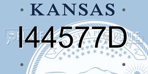 I44577D Kansas License Plate