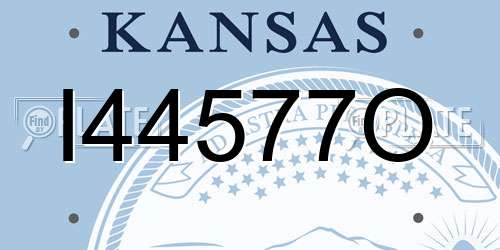 I44577O Kansas License Plate