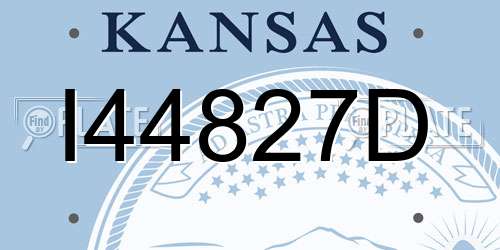 I44827D Kansas License Plate