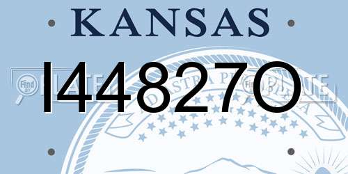 I44827O Kansas License Plate
