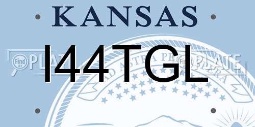 I44TGL Kansas License Plate
