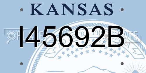 I45692B Kansas License Plate
