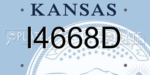 I4668D Kansas License Plate