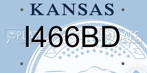 I466BD Kansas License Plate