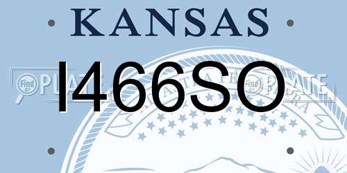 I466SO Kansas License Plate