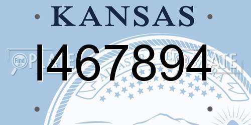 I467894 Kansas License Plate