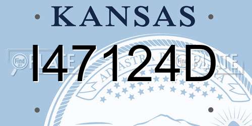 I47124D Kansas License Plate