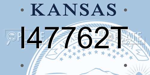 I47762T Kansas License Plate