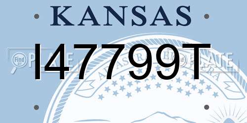 I47799T Kansas License Plate
