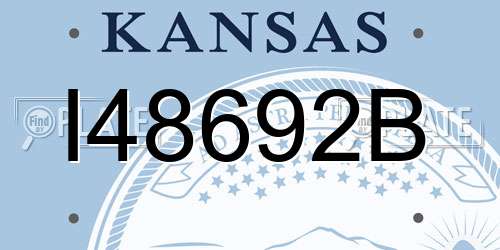 I48692B Kansas License Plate