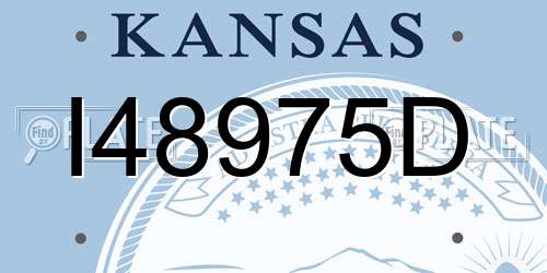 I48975D Kansas License Plate