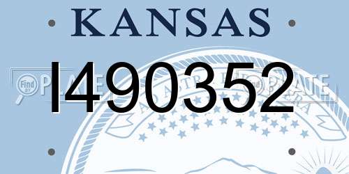 I490352 Kansas License Plate