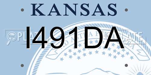 I491DA Kansas License Plate