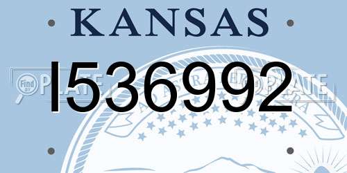 I536992 Kansas License Plate