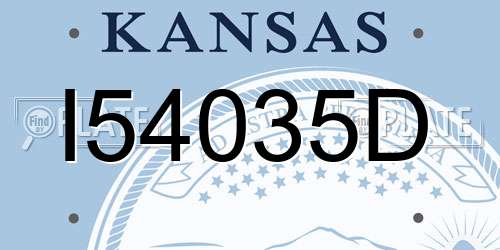 I54035D Kansas License Plate