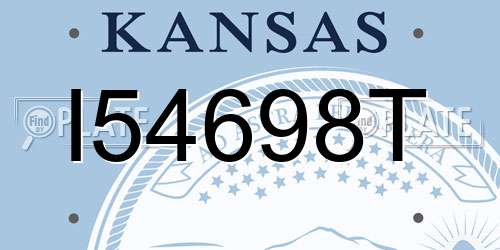 I54698T Kansas License Plate